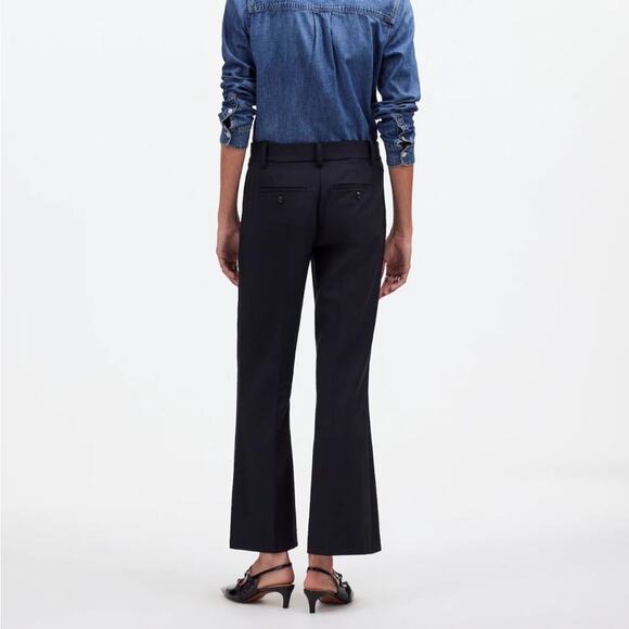 Madewell Kick Out Crop Pants In Wool Blend Twill - Picture 3 of 7